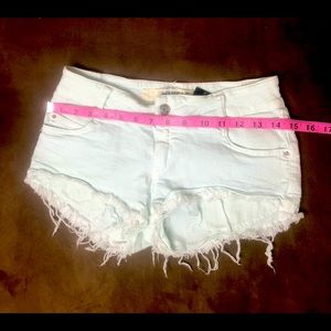 Brandy Melville Celeste Aqua Baby Jean Shorts EU38
